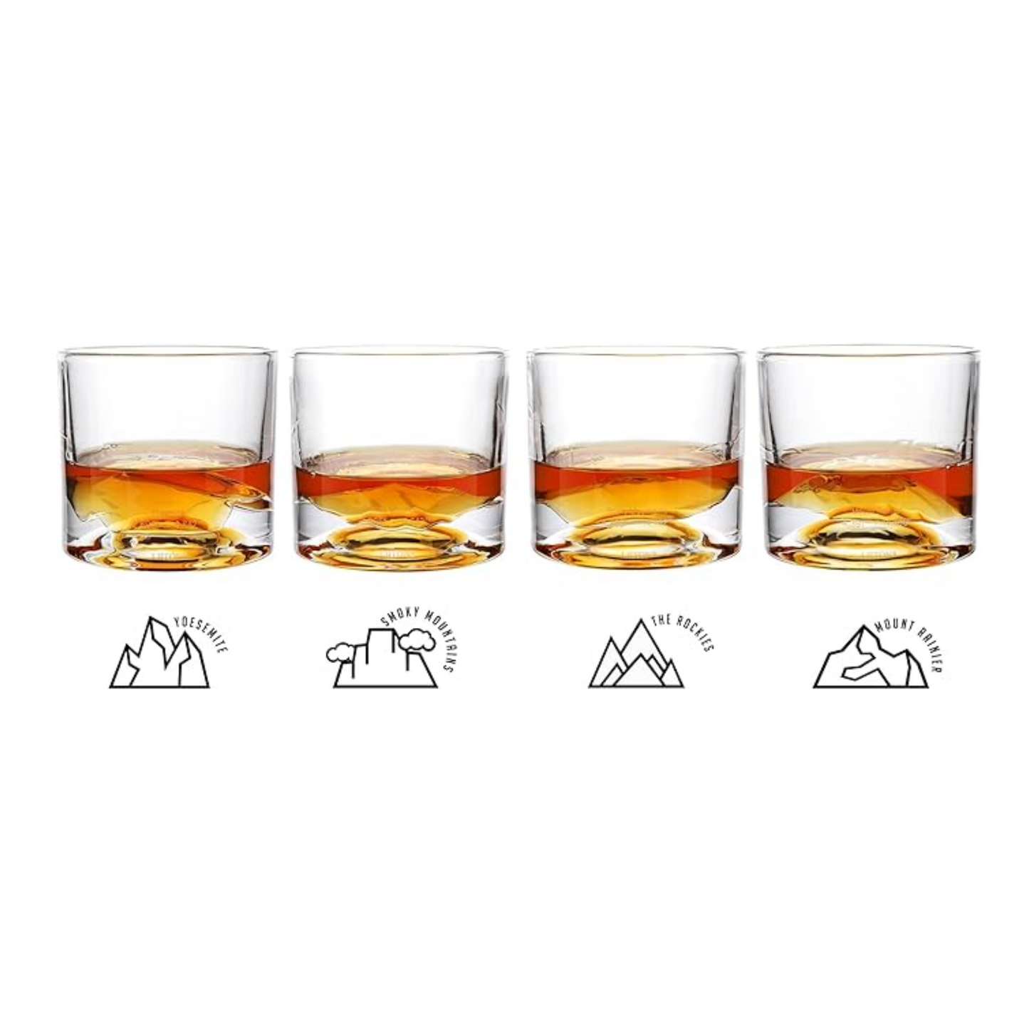 Mountain Whiskey Glasses - Set/4