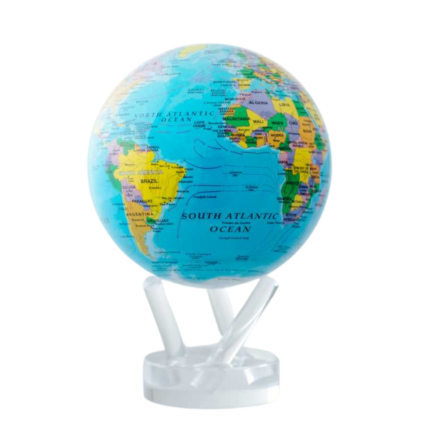 Blue Political Map 4.5" Mova Globe