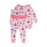 Sparkle Pinkmas Snowglobes Ruffle Two Piece PJ Set