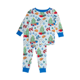 Blue Yuletide Yeehaw Two Piece PJ Set