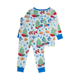 Blue Yuletide Yeehaw Two Piece PJ Set