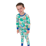 Blue Jolly Gingerbread Two Piece PJ Set