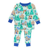 Blue Jolly Gingerbread Two Piece PJ Set