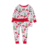 Red Yuletide Yeehaw Ruffle Two Piece PJ Set