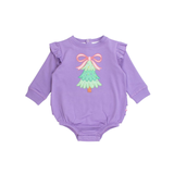 Twinkling Bow Tree Applique Bubble Romper