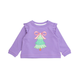 Twinkling Bow Tree Applique Sweatshirt