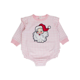 Pink Dear Santa Long Sleeve Bubble Romper