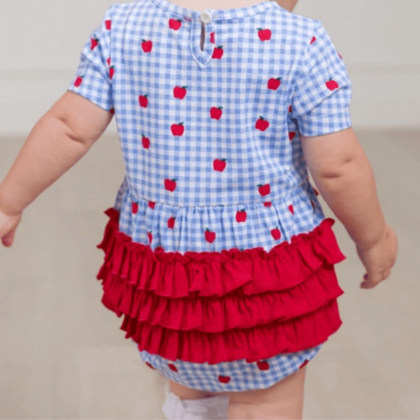Apple Orchard Short Sleeve Bubble Romper - Lizzy G's Fine Gifts