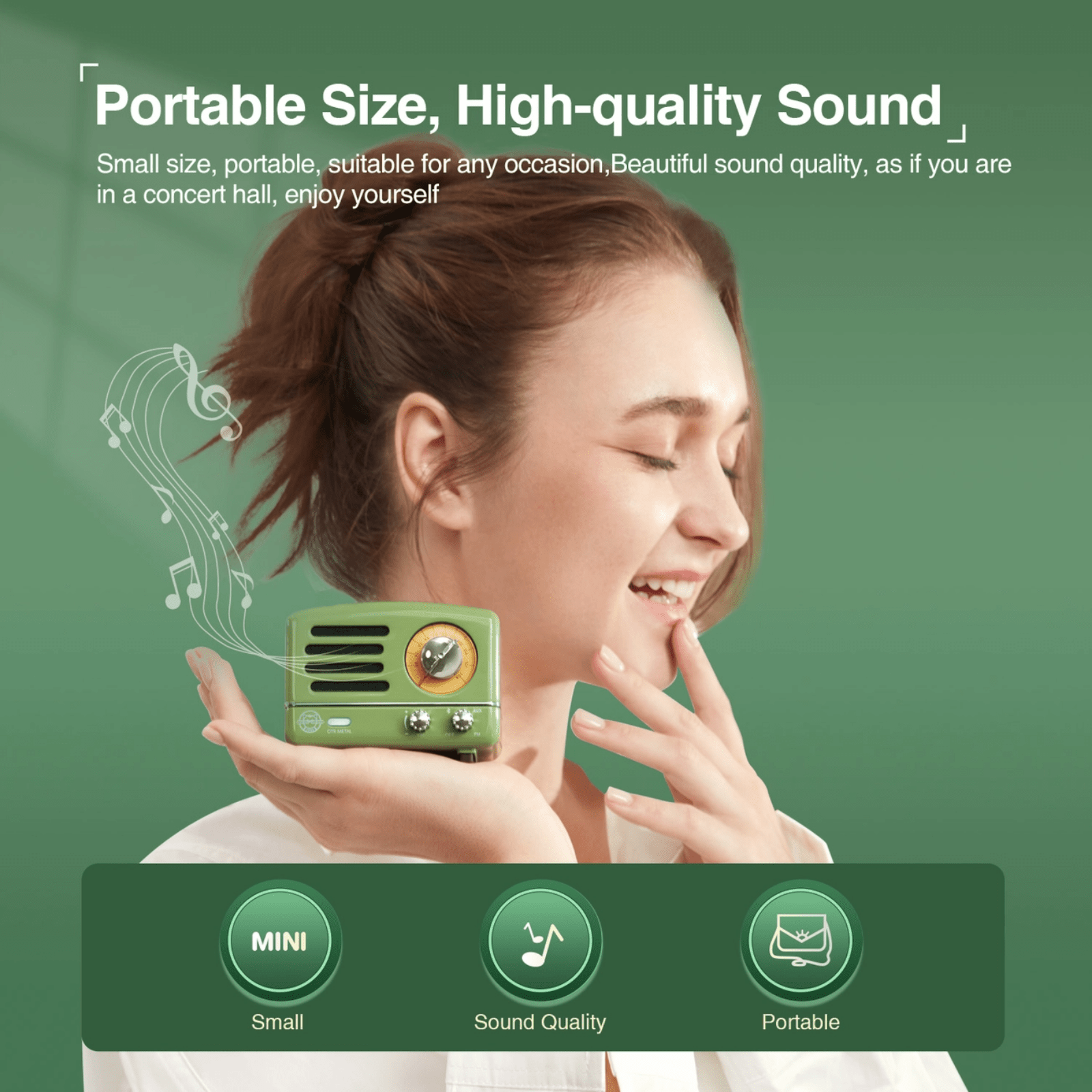 Bluetooth Radio - Green - Lizzy G's Fine Gifts