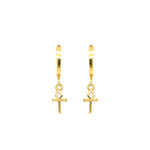 Calvary Cross Huggie Hoop Earrings - Lizzy G's Fine Gifts