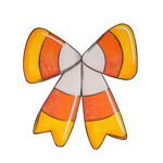 Candy Corn Bow Metal Decor - Lizzy G's Fine Gifts