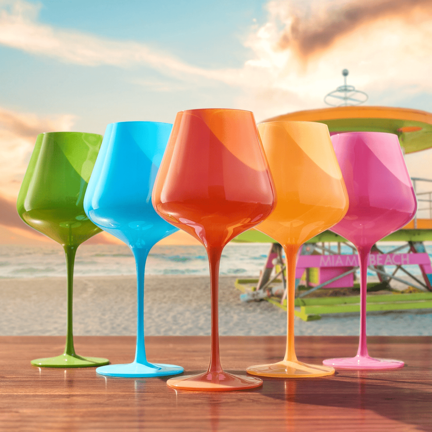 Colors of South Beach Wine Set - Lizzy G's Fine Gifts