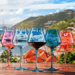 Colors of St. Barth Wine Glass Set - Lizzy G's Fine Gifts