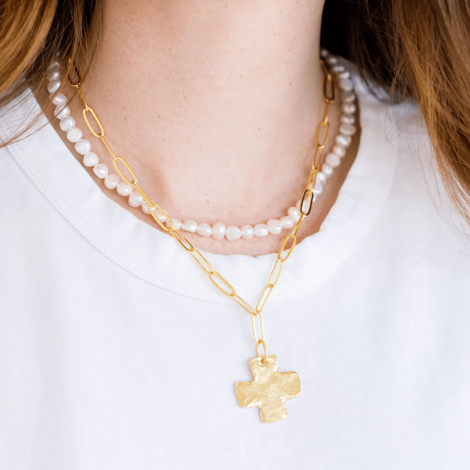 Cross Piper Paperclip Necklace - Lizzy G's Fine Gifts
