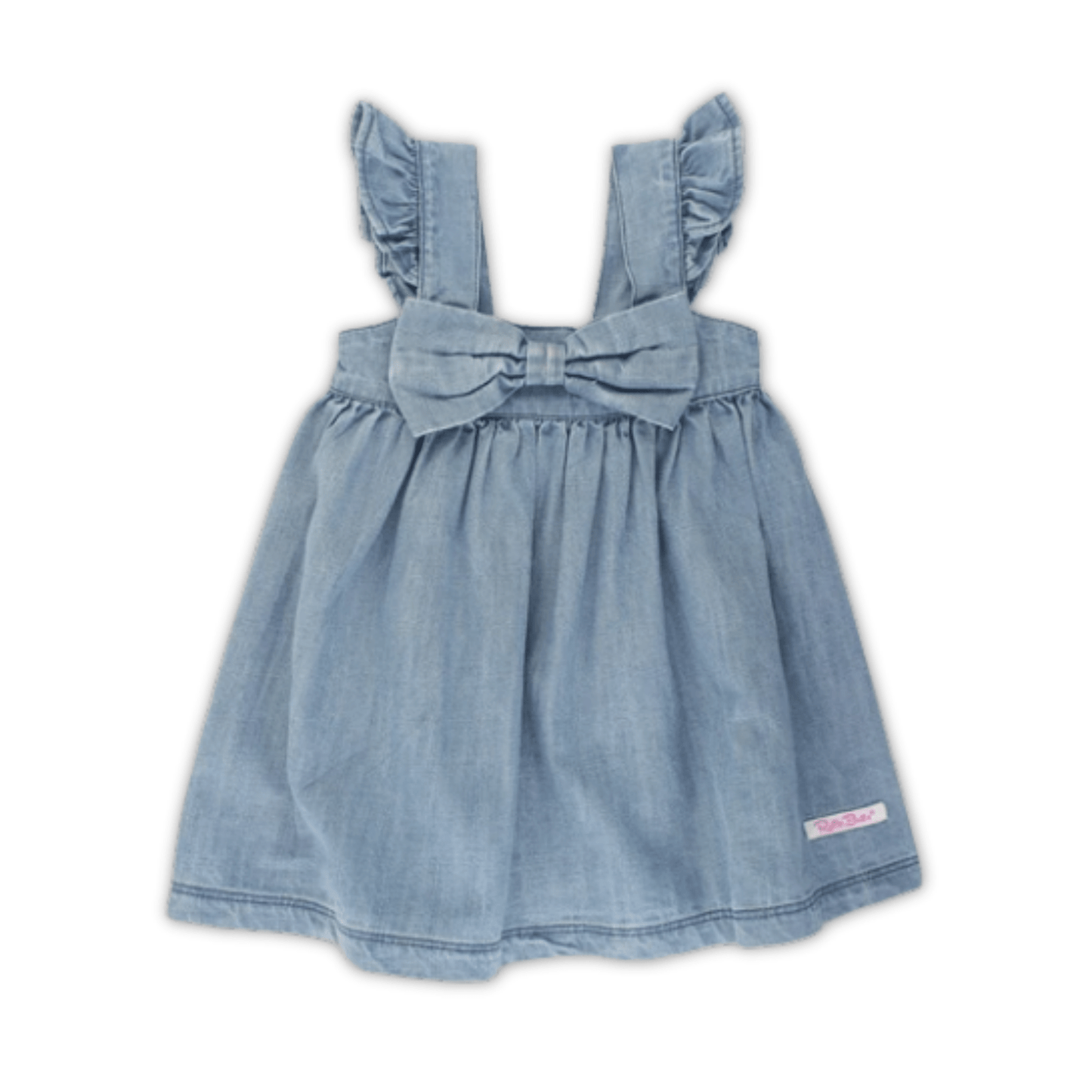 Denim Flutter Bow Dress - Lizzy G's Fine Gifts