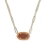 Elisa Enamel Framed Paperclip Chain Necklace - Lizzy G's Fine Gifts