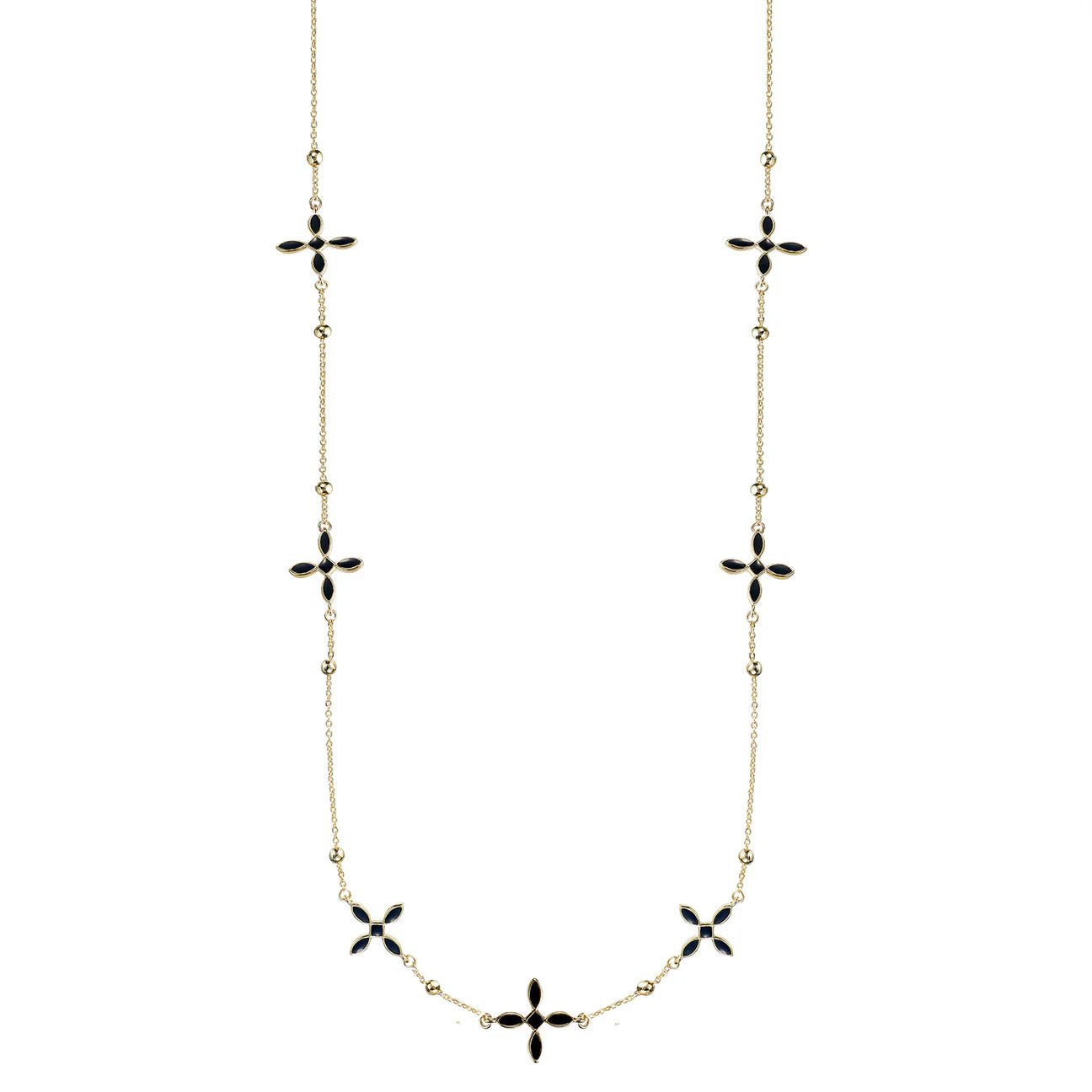 Enamel Cross Station Necklace - Lizzy G's Fine Gifts