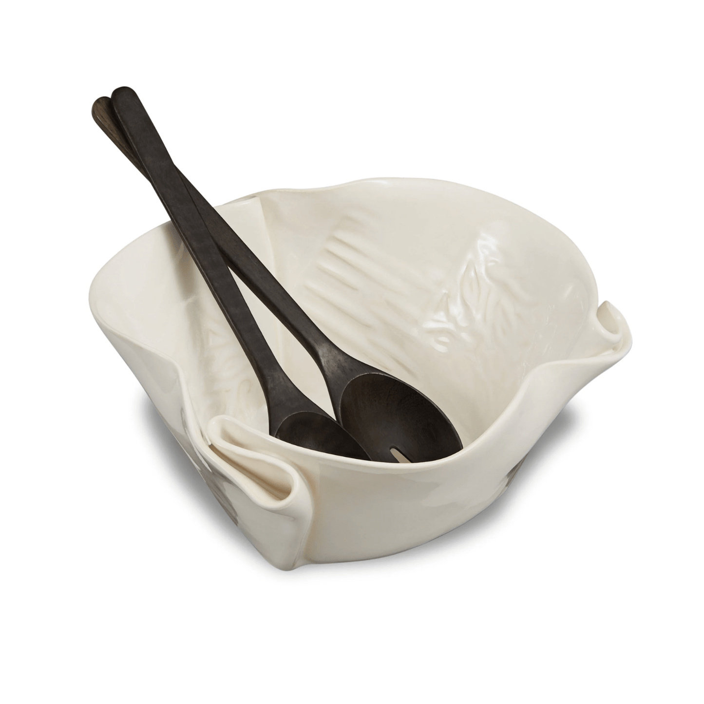 Funky Serving Bowl with Servers - Lizzy G's Fine Gifts