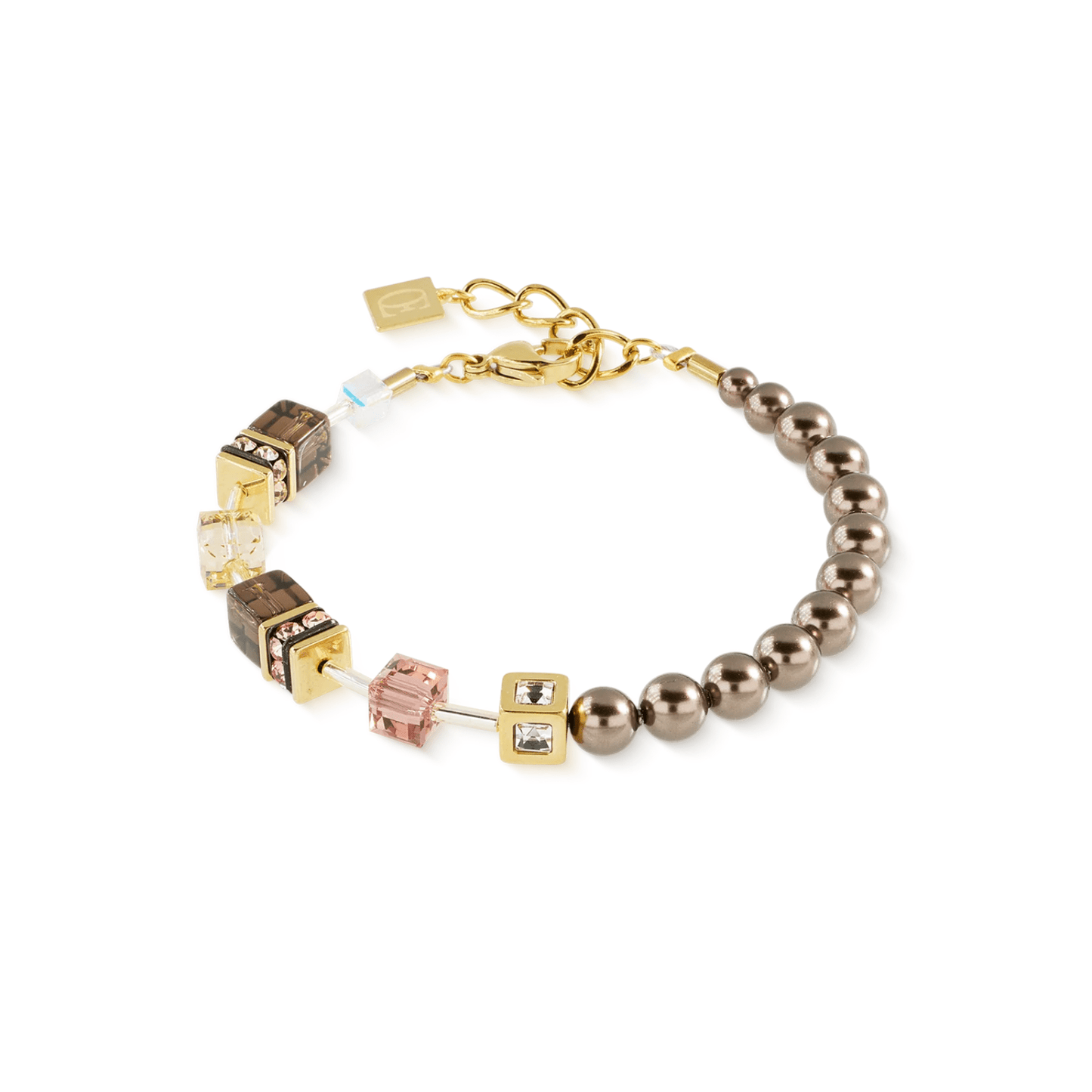 GeoCUBE® Precious Fusion Pearls Bracelet Mocha Mousse - Lizzy G's Fine Gifts