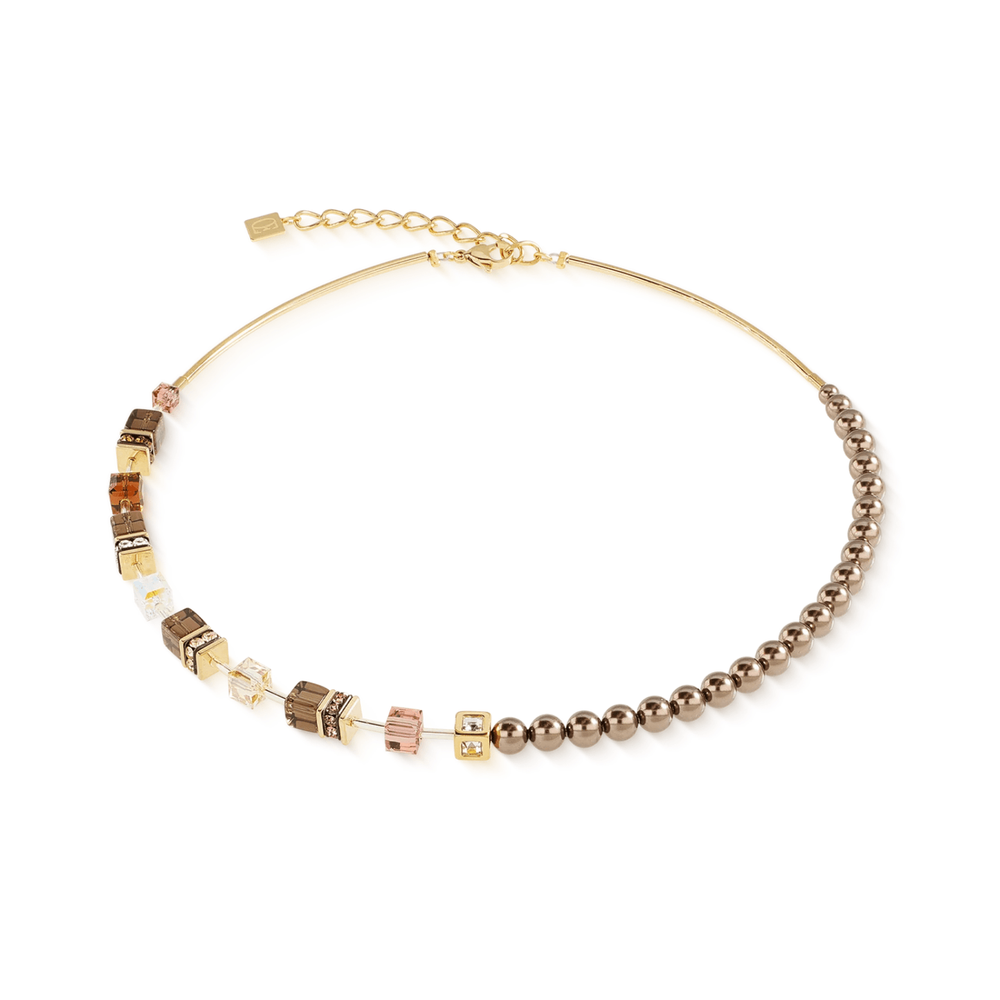 GeoCUBE® Precious Fusion Pearls Necklace Mocha Mousse - Lizzy G's Fine Gifts