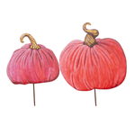 Metal Faux Painted Velvet Pumpkin Decor - Lizzy G's Fine Gifts