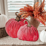 Metal Faux Painted Velvet Pumpkin Decor - Lizzy G's Fine Gifts
