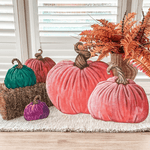 Metal Faux Painted Velvet Pumpkin Decor - Lizzy G's Fine Gifts
