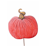 Metal Faux Painted Velvet Pumpkin Decor - Lizzy G's Fine Gifts