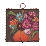 Mini Gallery Metal Print - Zinnia in a Pumpkin - Lizzy G's Fine Gifts