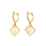 Olive Leaf Hoop Earrings - Lizzy G's Fine Gifts