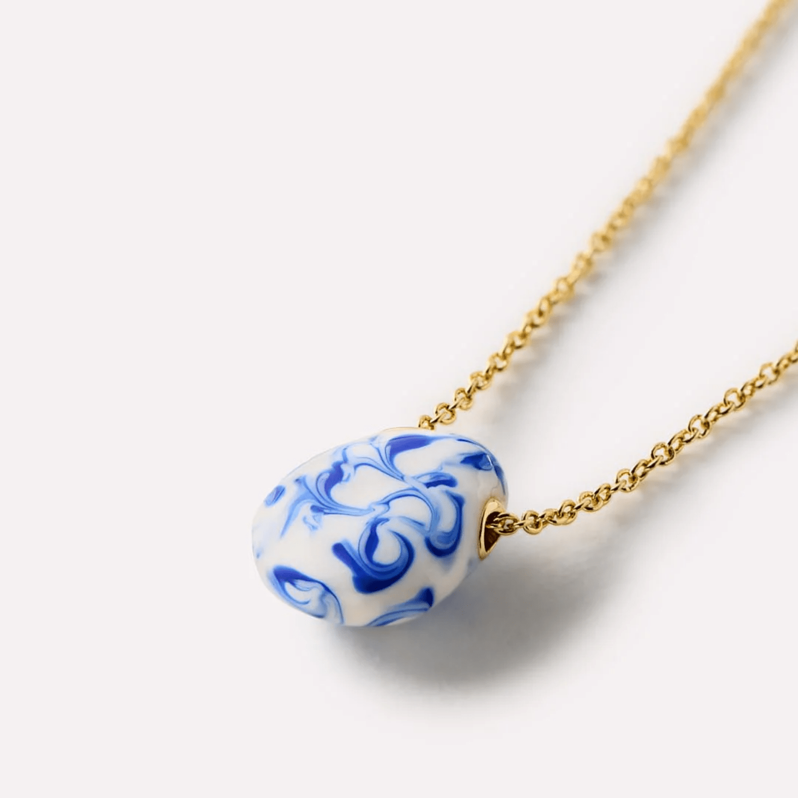 Pebble Mini Marble Blue Necklace - Lizzy G's Fine Gifts