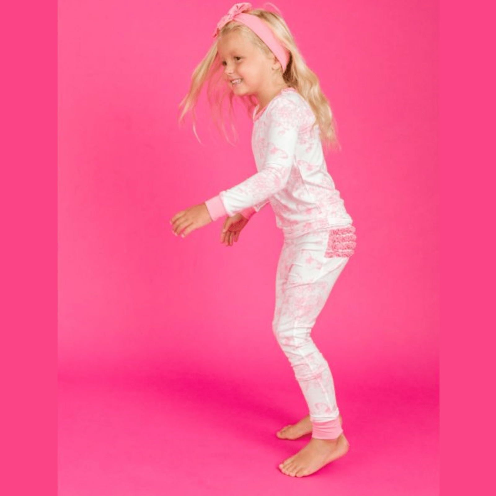 Pink Butterfly Toile Toddler Two Piece PJ Set - Lizzy G's Fine Gifts
