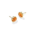 Pumpkin Stud Earrings - Orange Mother of Pearl - Lizzy G's Fine Gifts