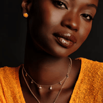 Pumpkin Stud Earrings - Orange Mother of Pearl - Lizzy G's Fine Gifts