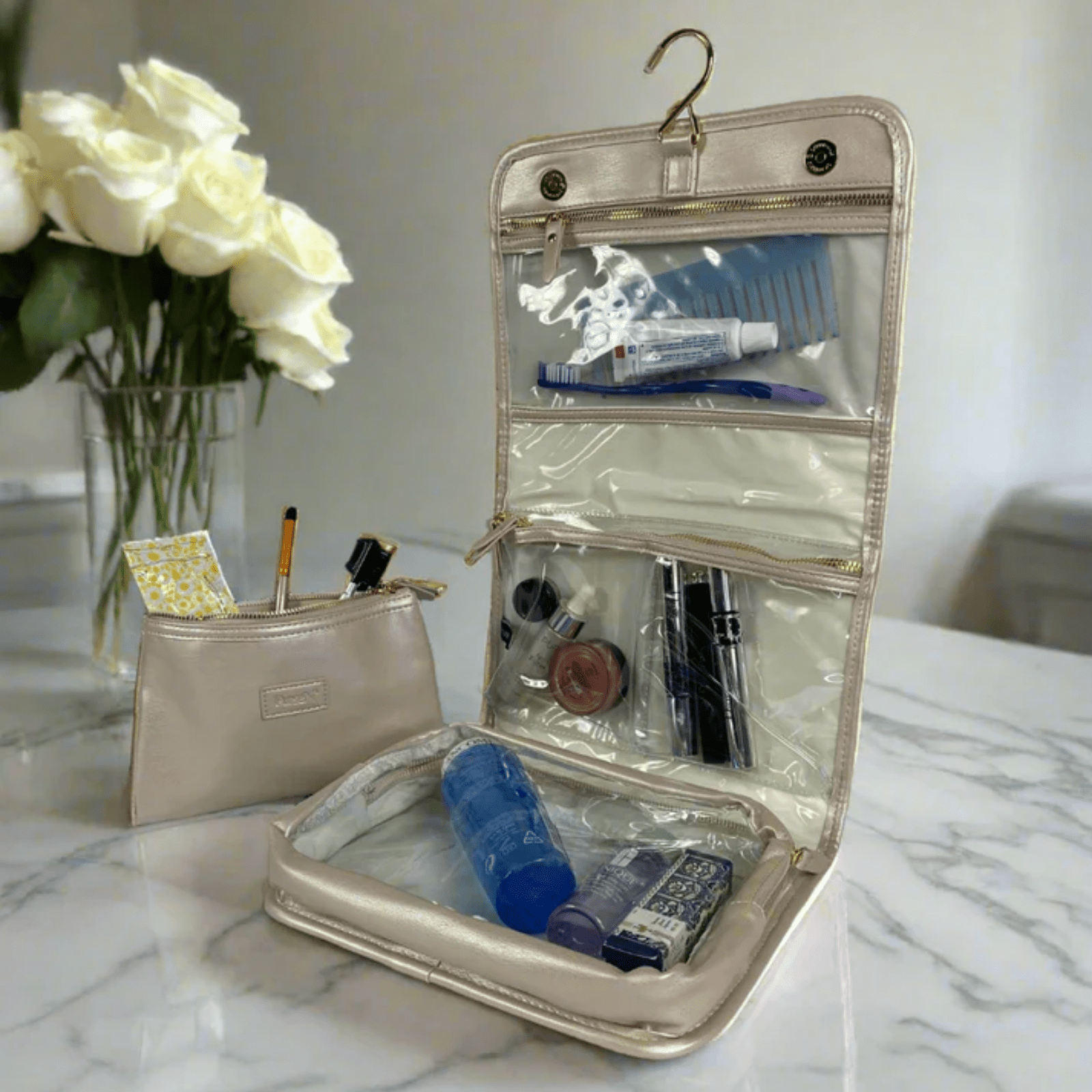 Quilted Hanging Toiletry Case - Lizzy G's Fine Gifts