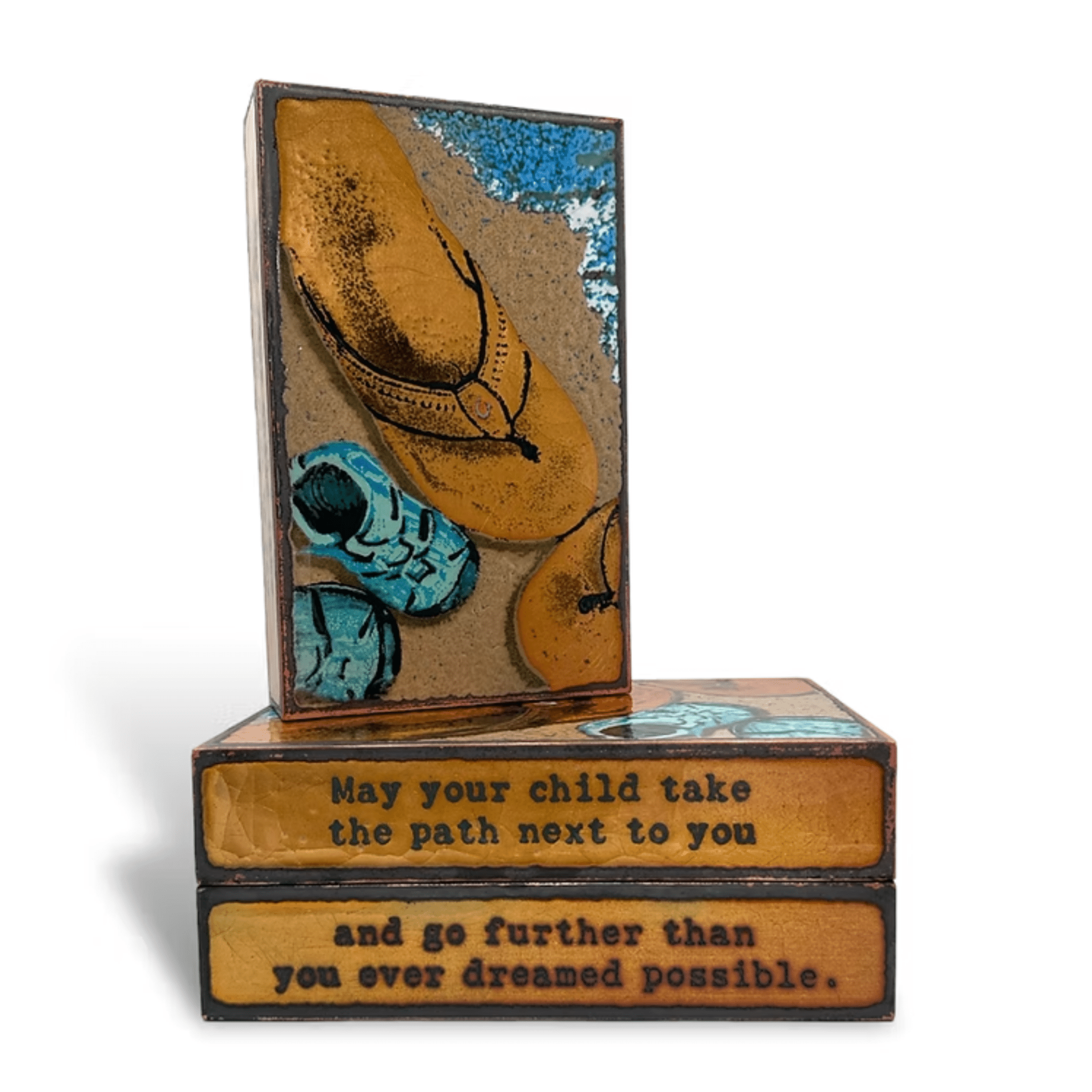 Walk with Me - 277 - Copper Art Block - Lizzy G's Fine Gifts