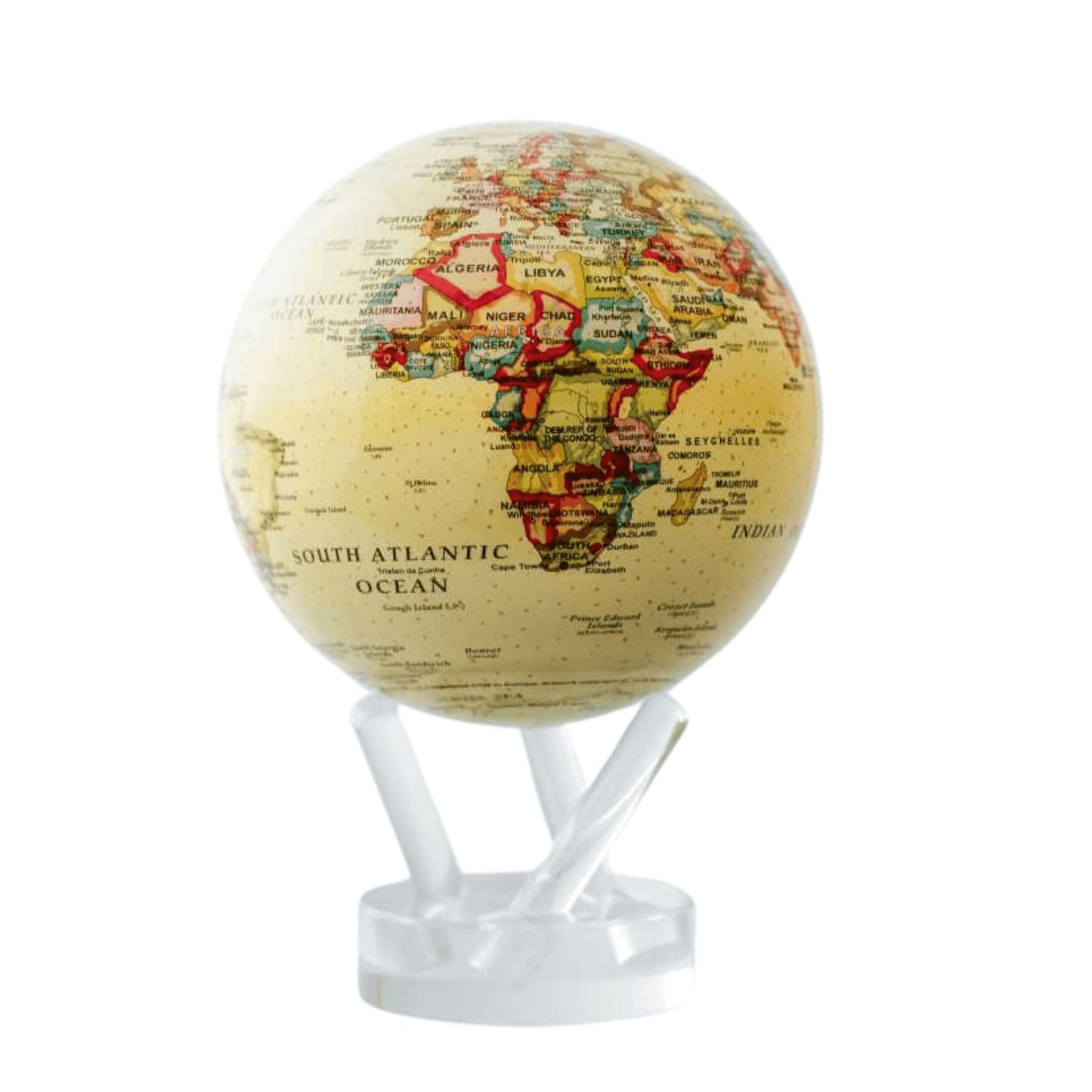 Yellow Political Map 4.5" Globe - Lizzy G's Fine Gifts