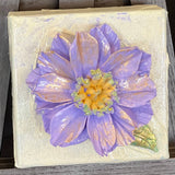 Cactus Bloom Sculpted Art Block - 4X4