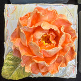 Peony Sculpted Art Block - 4X4