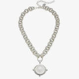 Cotton Pearl Cab Necklace