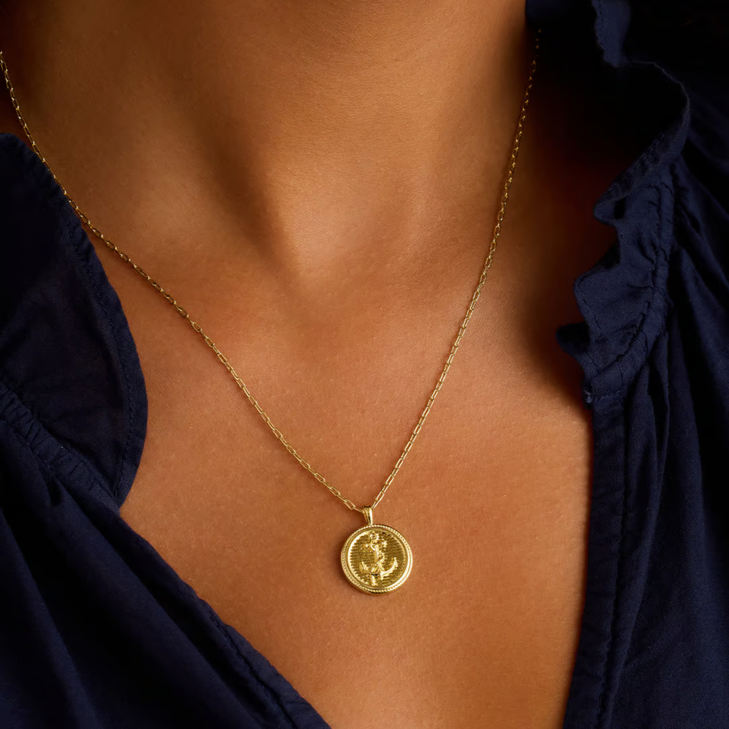 Anchor Coin Necklace