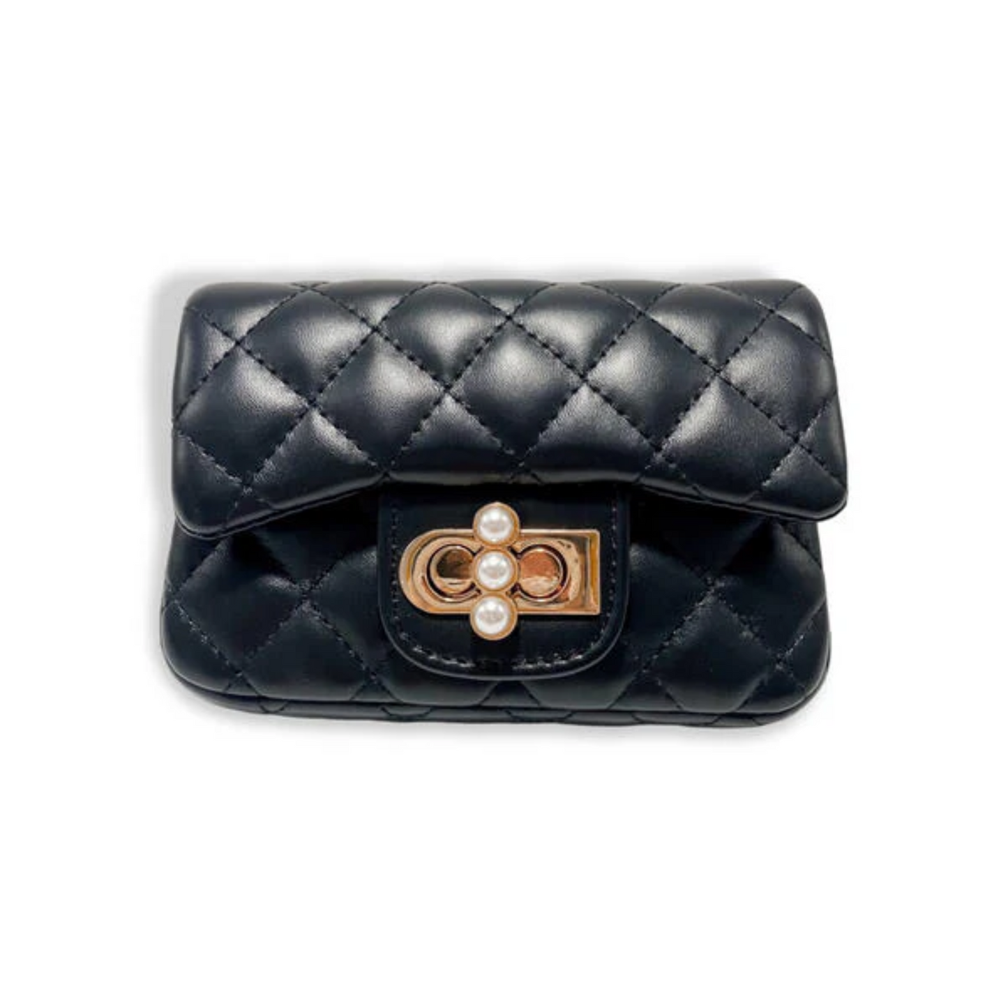 Pearl Closure Quilted Purse