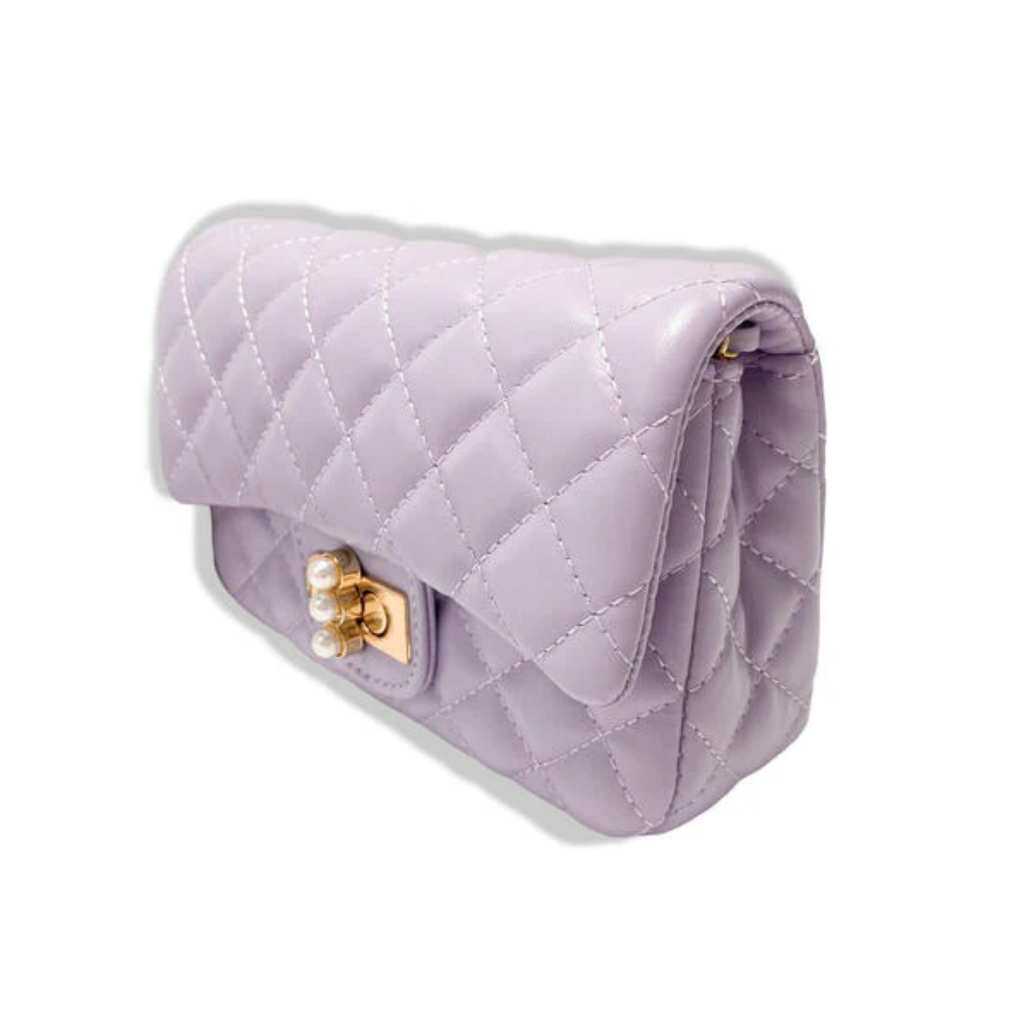 Pearl Closure Quilted Purse