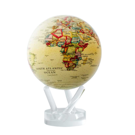 Yellow Political Map 4.5" Globe