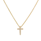 Dainty Luminous Cross Pave Necklace