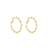 Mixed Bead Small Hoop Earrings