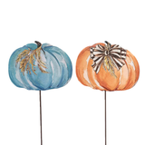 Beck's Whimsical Wheat Pumpkin Metal Decor