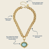 Aqua Venetian Glass Bee Necklace