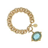 Aqua Venetian Glass Bee Bracelet