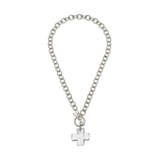 Silver Front Toggle Cross Necklace